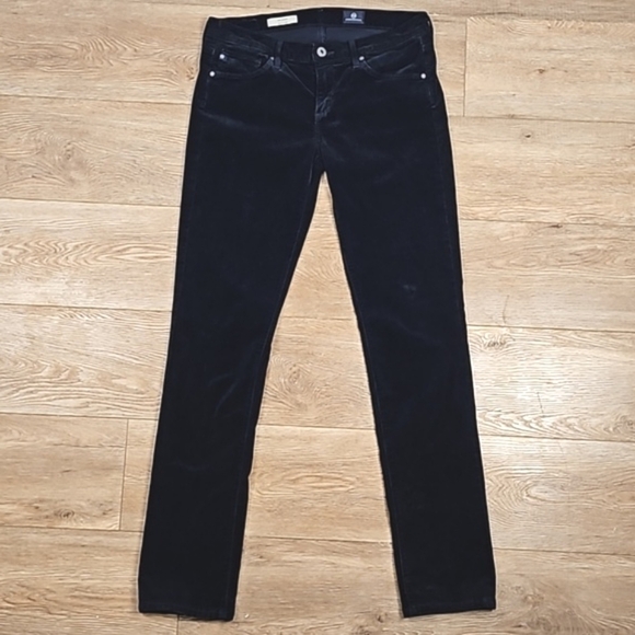 AG Adriano Goldschmied The Stevie Slim Straight Black Corduroy Jean Pant - Picture 1 of 16